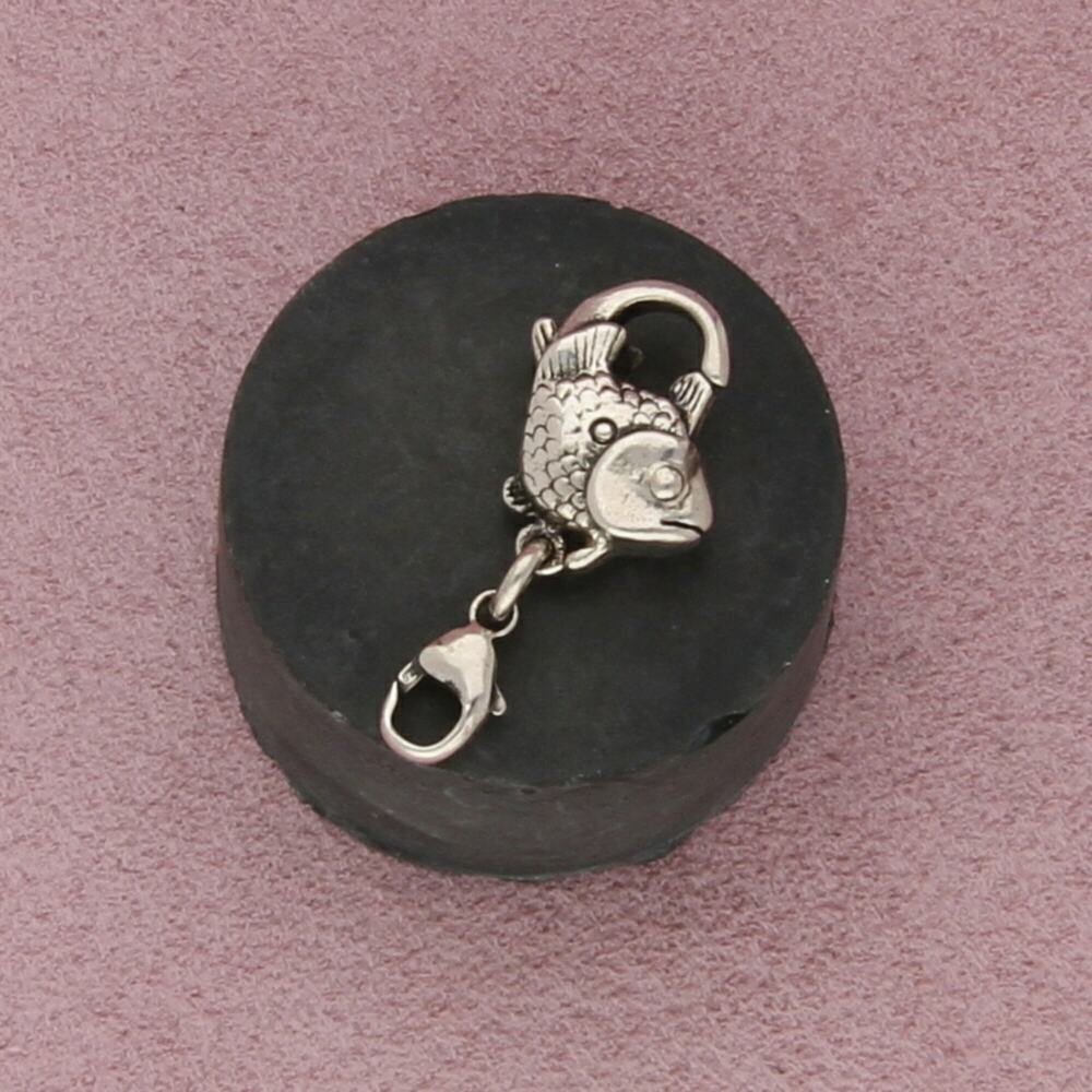 trollbeads sterling silver big koi fish double-ended retired bracelet lock clasp